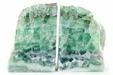 Polished Green Fluorite Bookends - Mexico #264607-1